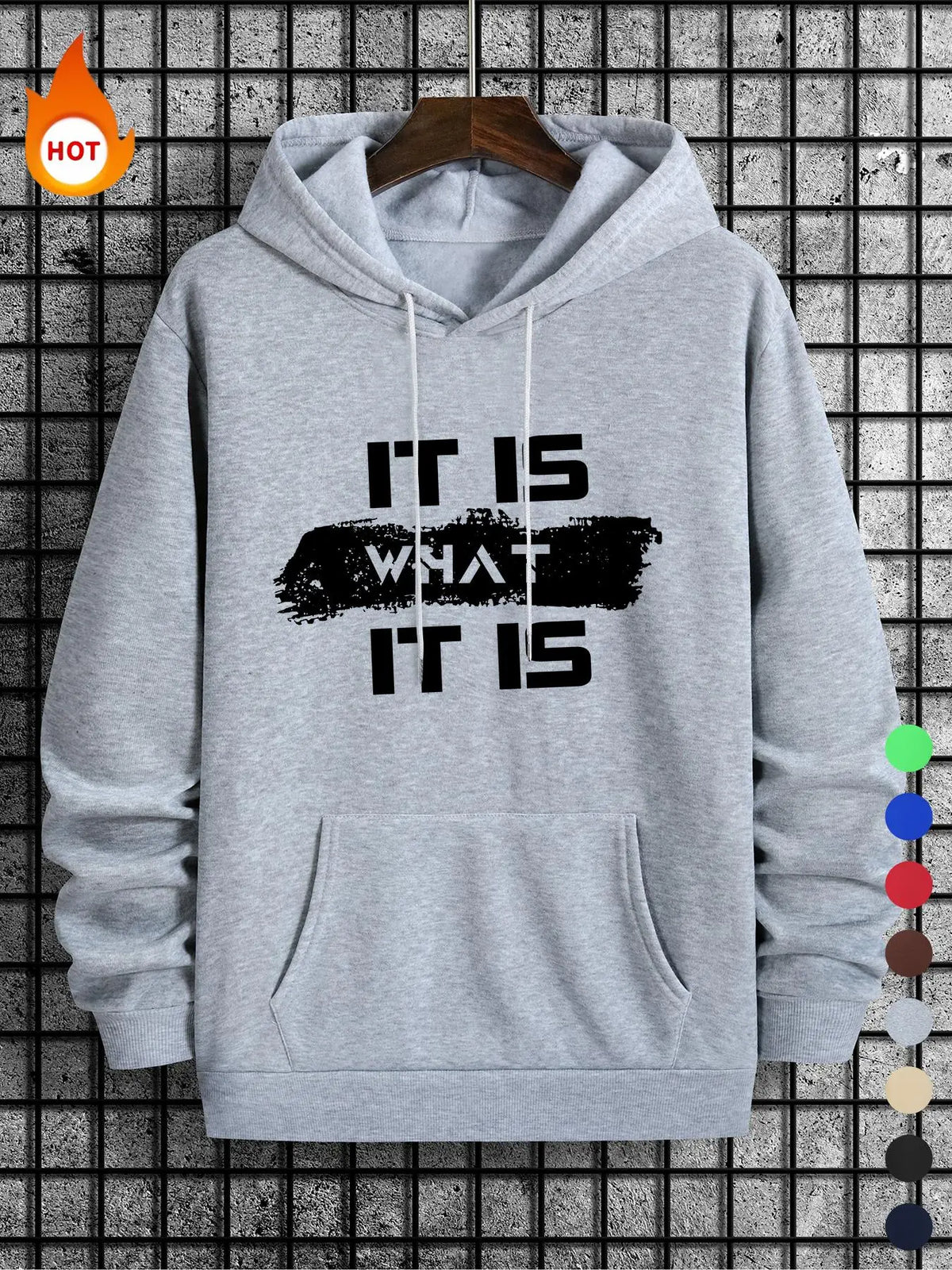 Men's Regular Fit Letter Print Drawstring Hoodie, Casual Pocket Hooded Sweatshirt for Fall & Winter, Men's Top for Daily Wear