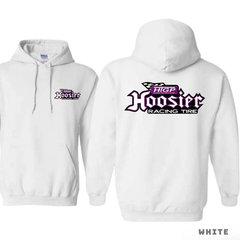 Women's Hoosier Racing Tire Polyester Hoodie - Premium Logo Fitted Long Sleeve Crew Neck Sweatshirt, Chic Minimalist Car Lifestyle Biker Top, Party & Work Wear, Chinese New Year Gift