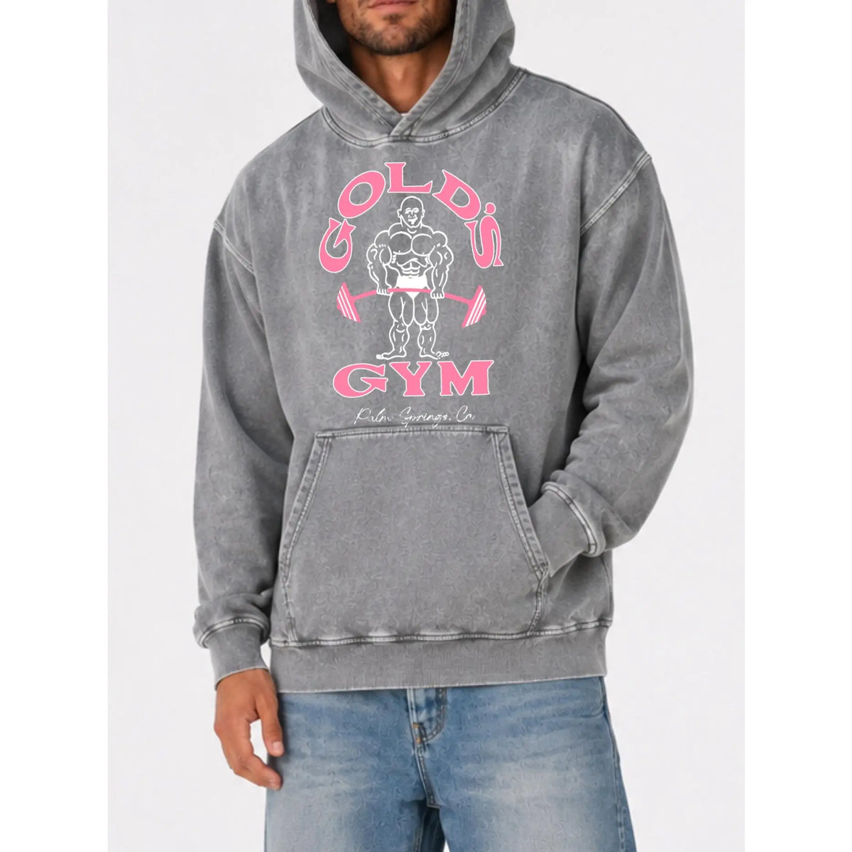 Holafish GYM Print Acid Wash Hoodie 2 Patterns To Choose Minimalist Hoodie Essential For Fitness Enthusiasts Vintage 2026 Unisex Sweatshirt Oversized Loose Fit Winter Warm Streetwear Casual Tunic graphic