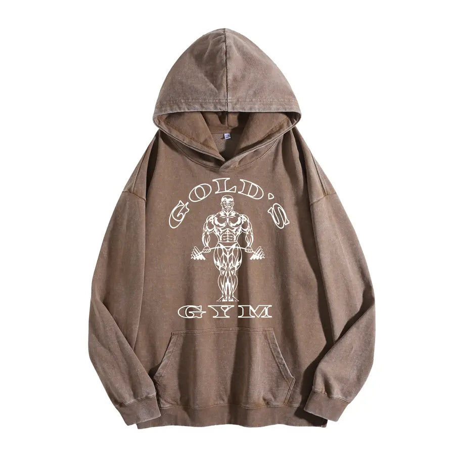 Holafish GYM Print Acid Wash Hoodie 2 Patterns To Choose Minimalist Hoodie Essential For Fitness Enthusiasts Vintage 2026 Unisex Sweatshirt Oversized Loose Fit Winter Warm Streetwear Casual Tunic graphic